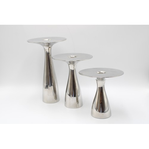  A Set of three Georg Jensen Alfredo candleholders