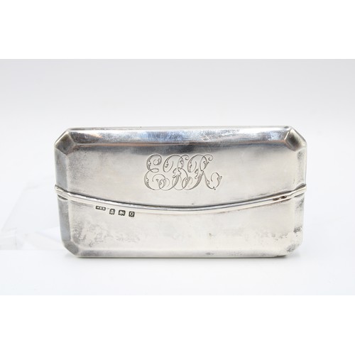  A silver card case, William Hair Haseler, Birmingham, 1913, engraved with initials EBR, width 8.8cm,... 