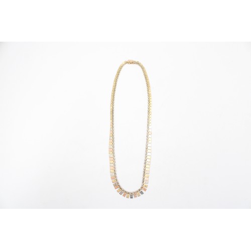  A 9ct tri-coloured gold necklace, London, 1902, hallmarked, length 42.5cm, weight 12g