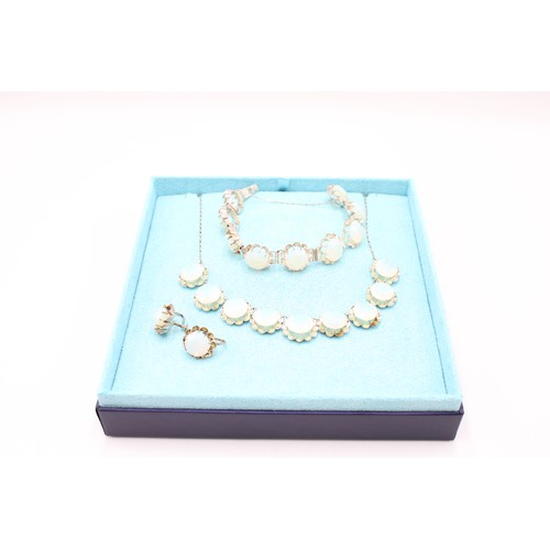  A Small Group of Costume & Silver Jewellery items to include a Silver and Opalite Set together w... 