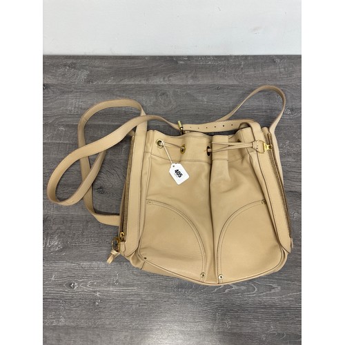  A Mulberry leather 'Poppy' handbag, cream colour, with dust bag and care instructions, width 35cm