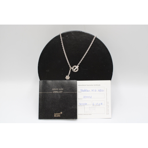 3 - A Quality Mont Blanc 18ct White Gold and Diamond Necklace, Diamonds are a very Good Colour and Clari... 