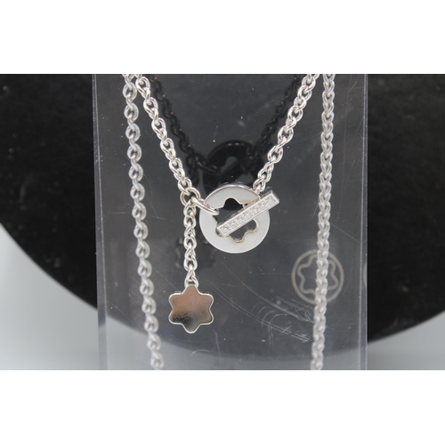 3 - A Quality Mont Blanc 18ct White Gold and Diamond Necklace, Diamonds are a very Good Colour and Clari... 
