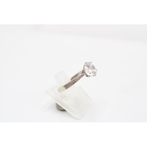 40 - A 9ct White Gold Lab-Grown Diamond Solitaire Ring, Approximately 1ct&nbsp;Weight: 2.40g Size: O... 
