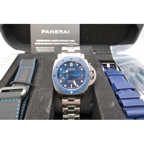 259 - An Automatic Panerai Submersible, Reference: PAM01068, 42mm, 2022 with full box and papers. Featurin... 