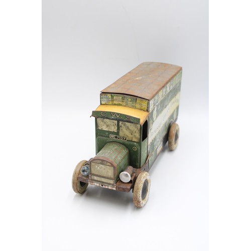 479 - A very rare CWS Crumpsall delivery van biscuit tin, 1920s or 1930s, possibly manufactured by Chad Va... 