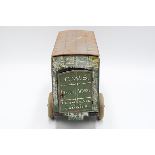 479 - A very rare CWS Crumpsall delivery van biscuit tin, 1920s or 1930s, possibly manufactured by Chad Va... 