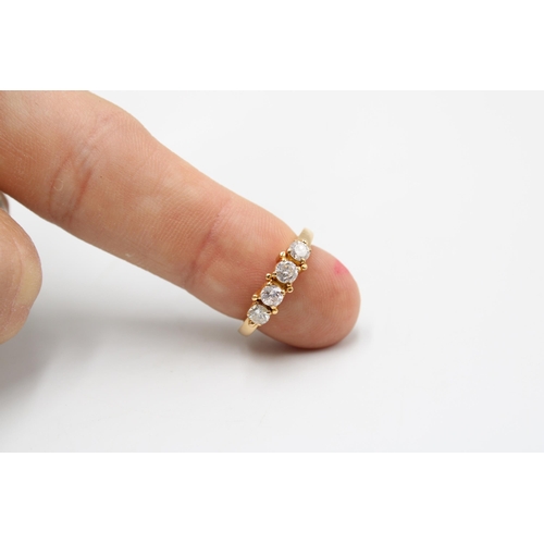 174 - An Unmarked 18ct Tested Diamond Five Stone Ring, Approximate Diamond Content 0.60ct.&nbsp;Weight: 4g... 