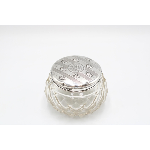 323 - An Edwardian 1908 Dated Sterling Silver Cut Glass Vanity Jar&nbsp;