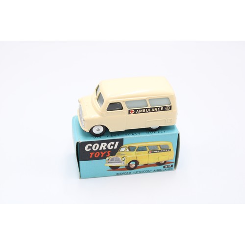 477 - A Corgi Toys 412 Bedford CA Utilecon Ambulance in excellent original condition with its original box