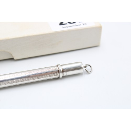  A silver propelling pencil, Johnson, Matthey & Co, London, 1966, original box with instructions,... 
