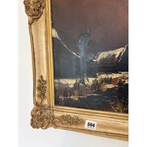 504 - A Framed Dutch Oil Painting, Winter Landscape by Antonius 'Toon' Koster (1913 - 1989),&nbsp;59cm x 8... 