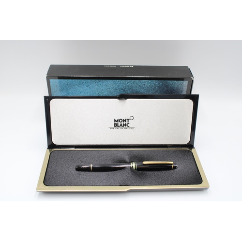 419 - A&nbsp;Montblanc Meisterstuck Rollerball, late 1980s, black, original case, wrap, service certificat... 