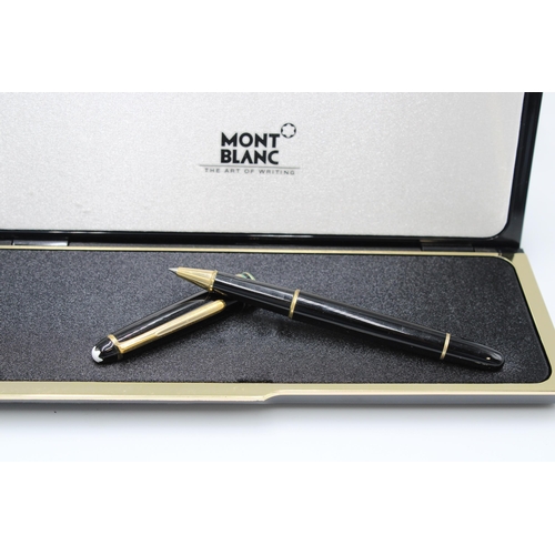 419 - A&nbsp;Montblanc Meisterstuck Rollerball, late 1980s, black, original case, wrap, service certificat... 
