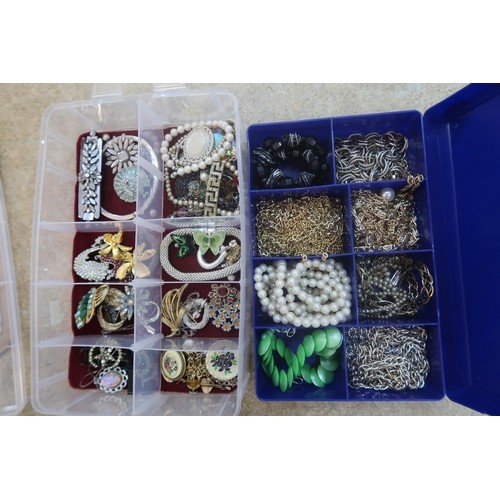 206 - Costume Jewellery including Brooches, Chains, Bracelets etc