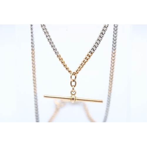  A Unique 18ct & Platinum Albert Chain&nbsp;Length: 42cm Weight: 17.8g