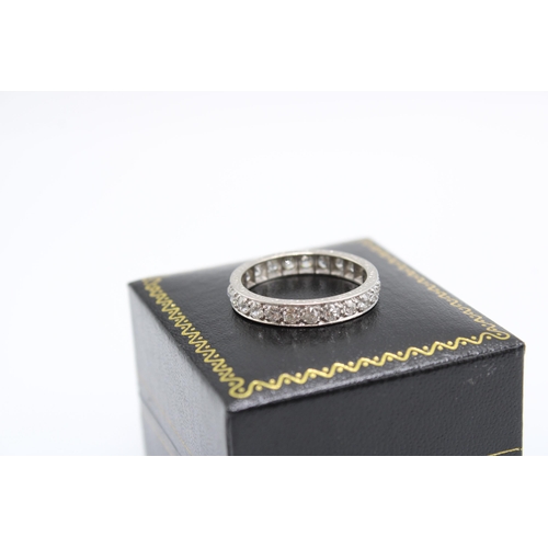 A 1920's/30's Platinum Diamond Full Eternity, Featuring approximately 1.4ct of transitional cut diam... 