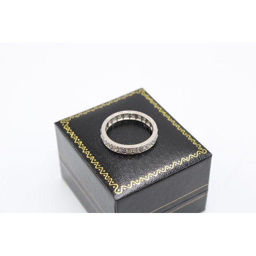  A 1920's/30's Platinum Diamond Full Eternity, Featuring approximately 1.4ct of transitional cut diam... 