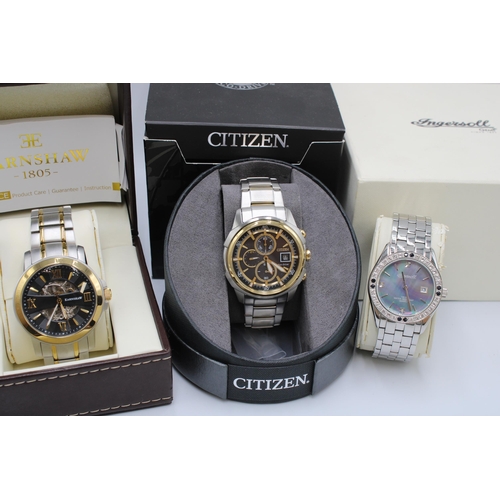 A Group of Watches to include a Gem Set Stainless Steel Quartz Ingersoll, Citizen Eco-Drive and a me... 