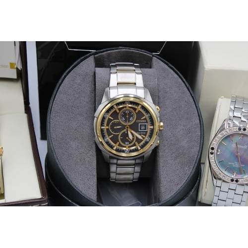  A Group of Watches to include a Gem Set Stainless Steel Quartz Ingersoll, Citizen Eco-Drive and a me... 