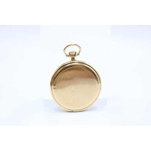  An 18ct Open Faced Pocket watch, Featuring a silvered dial with stylised arabic numerals, subsidiary... 