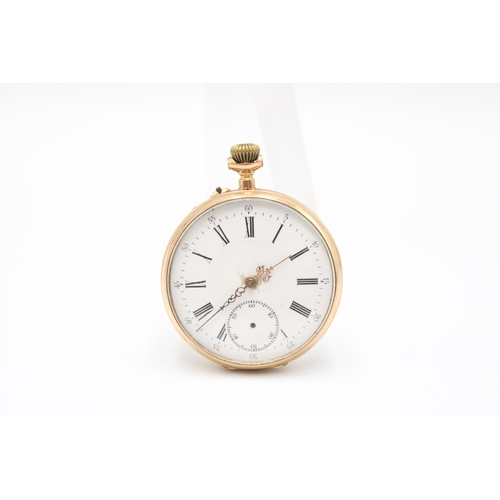  A 14k Marked Open Faced Pocket Watch, Not in working order. Gross Weight: 62.44g