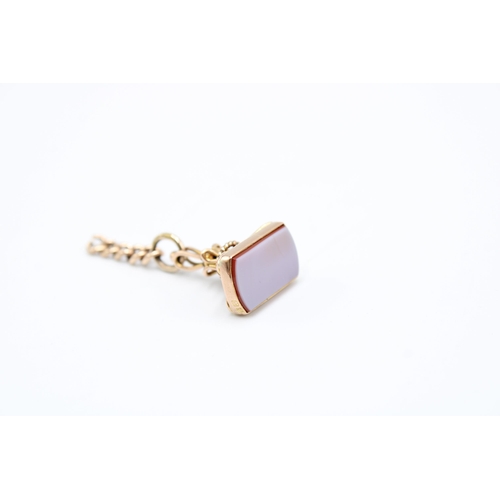  A 9ct Agate Edwardian Fob&nbsp;Weight: 3.62g&nbsp;