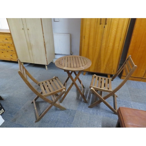 431 - Wooden folding table and 2 chairs