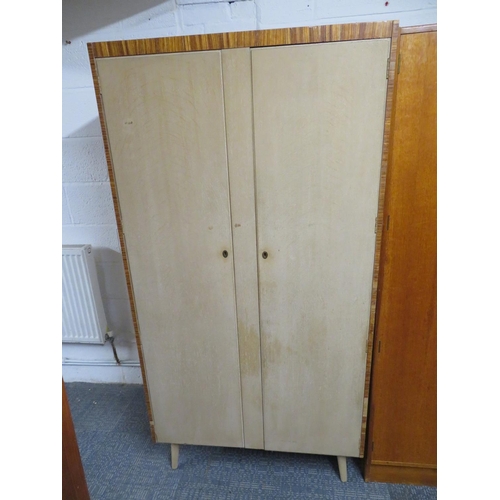 438 - Mid Century wardrobe - with keys