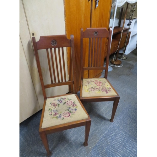 448 - 2 Tapestry seated chairs