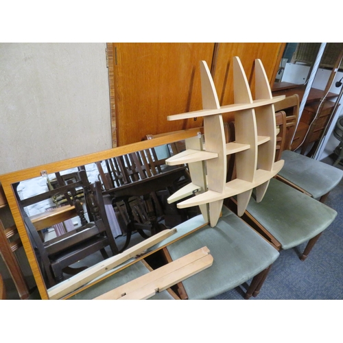 467 - Mirror and shelving unit