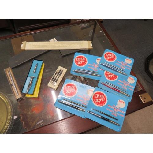 681 - Vintage measure and pens