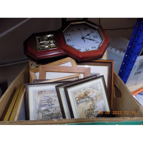 41 - Box of Clocks and Picture Frames