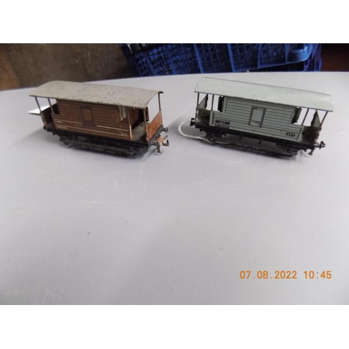 125 - Hornby Dublo LMS brake van and a LMR brake van