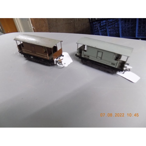 125 - Hornby Dublo LMS brake van and a LMR brake van