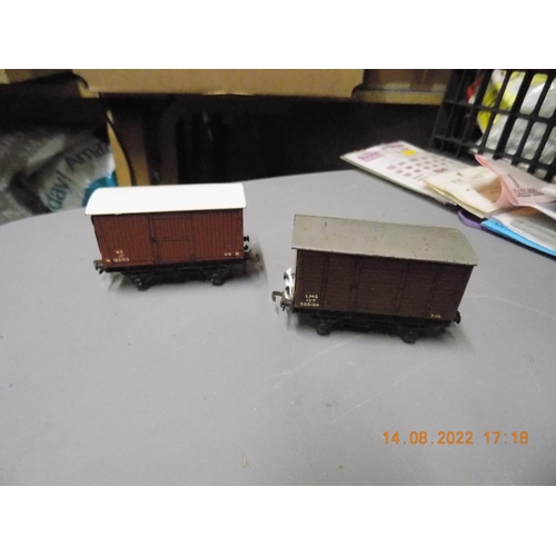 228 - Hornby Dublo NE Goods wagon and LMS goods van