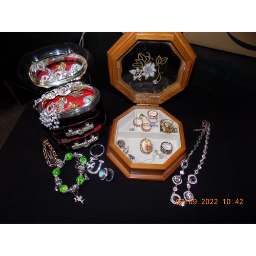 300 - 2 Jewellery boxes of costume jewellery