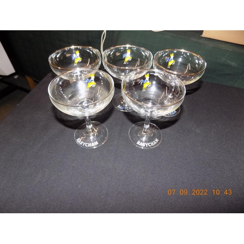 301 - 5 Babycham glasses