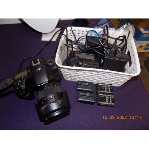 326 - Sony Alpha A77 2.  24 Megapixel Digital SLR Camera with Sony 2.8/16-50mm SSM lens. Comes with 4 Spar... 