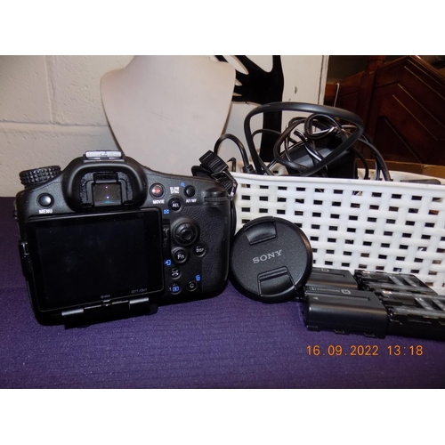 326 - Sony Alpha A77 2.  24 Megapixel Digital SLR Camera with Sony 2.8/16-50mm SSM lens. Comes with 4 Spar... 