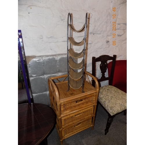 277 - Wicker Drawer Unit and Wine Rack