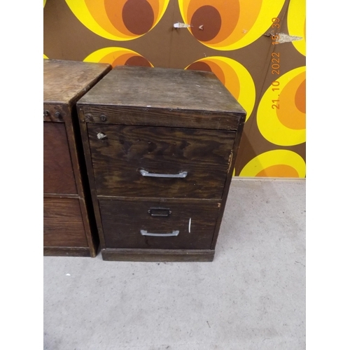 259 - Vintage Wooden Filing Cabinet - No Key