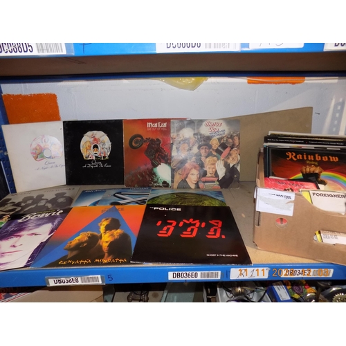 187 - Box of Vynal LP's inc. Queen, David Bowie, Meatloaf, Pink Floyd along with some 45's