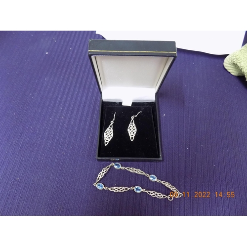 303 - Makintosh Silver Bracelet & Earrings Set