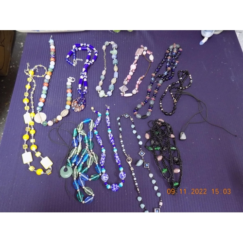 307 - Box of Necklaces - Glass and Semi-Precious Stones