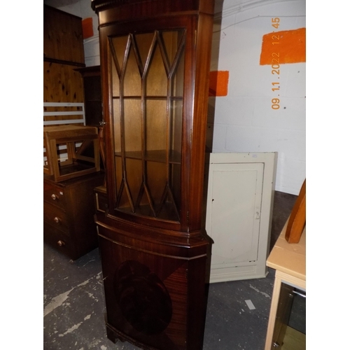 290 - Corner Display Cabinet with Keys