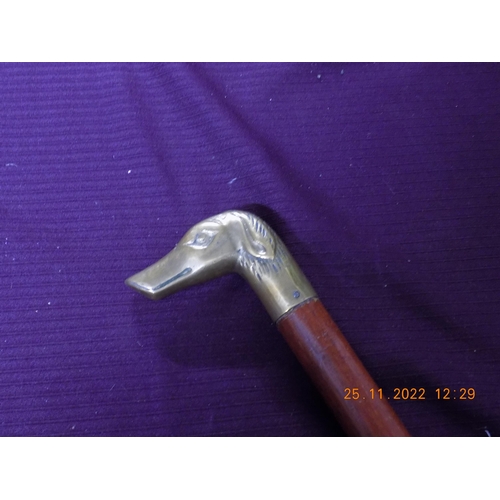 327 - Walking Stick with Brass Doghead