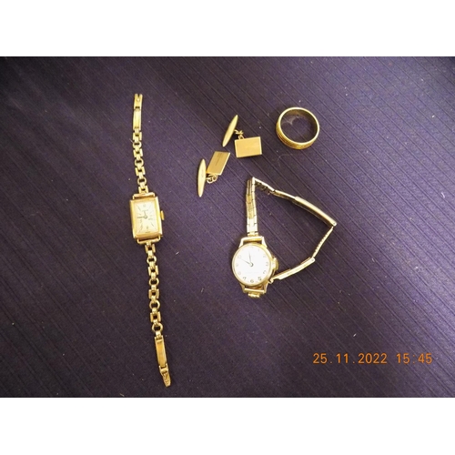 333 - Jewellery inc 9ct Gold Cufflinks and Watch