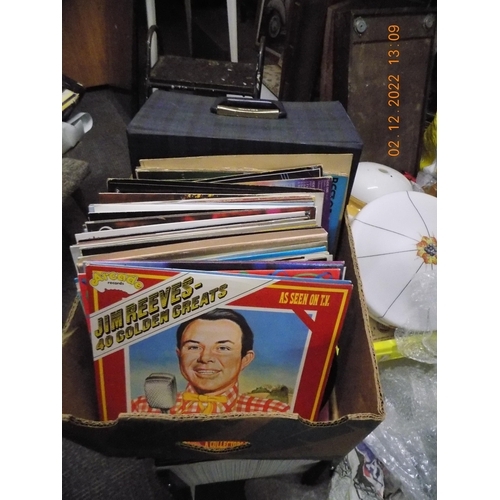 190 - Box of Vinyl LP's and Storage Box