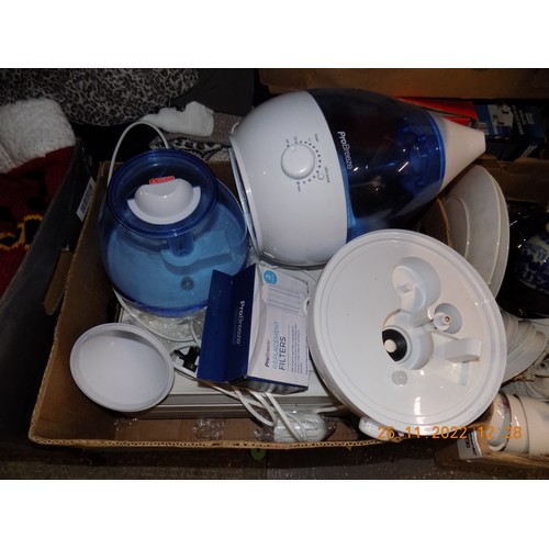 3B - Box of Electricals inc. Pro Breeze Filters and Humidifiers w/o